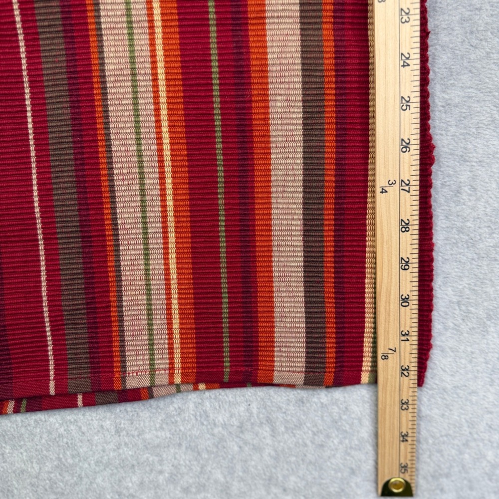 Table Runner 13x68 Red Multicolor Textured Rib Weaved Striped Ribbed Woven - Picture 4 of 9